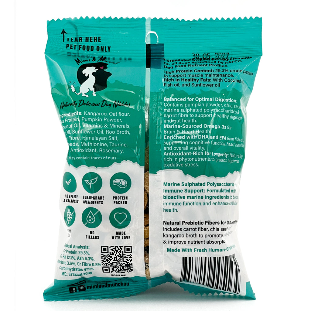 Doggios Tasty Kangaroo - All Day Breakfast Dog Food Snack Pack 100g