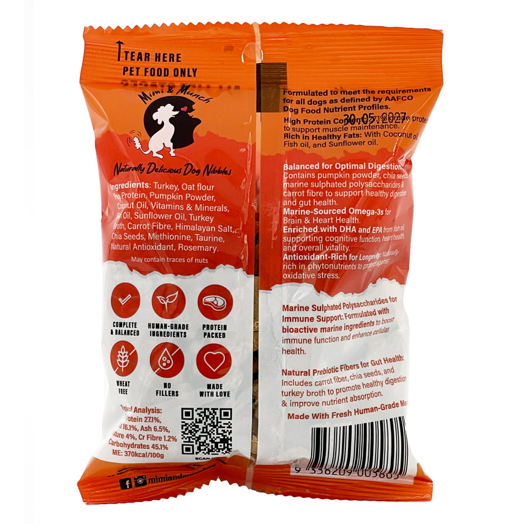 Doggios Roast Turkey - Tasty Turkey Dog Food Snack Pack 100g