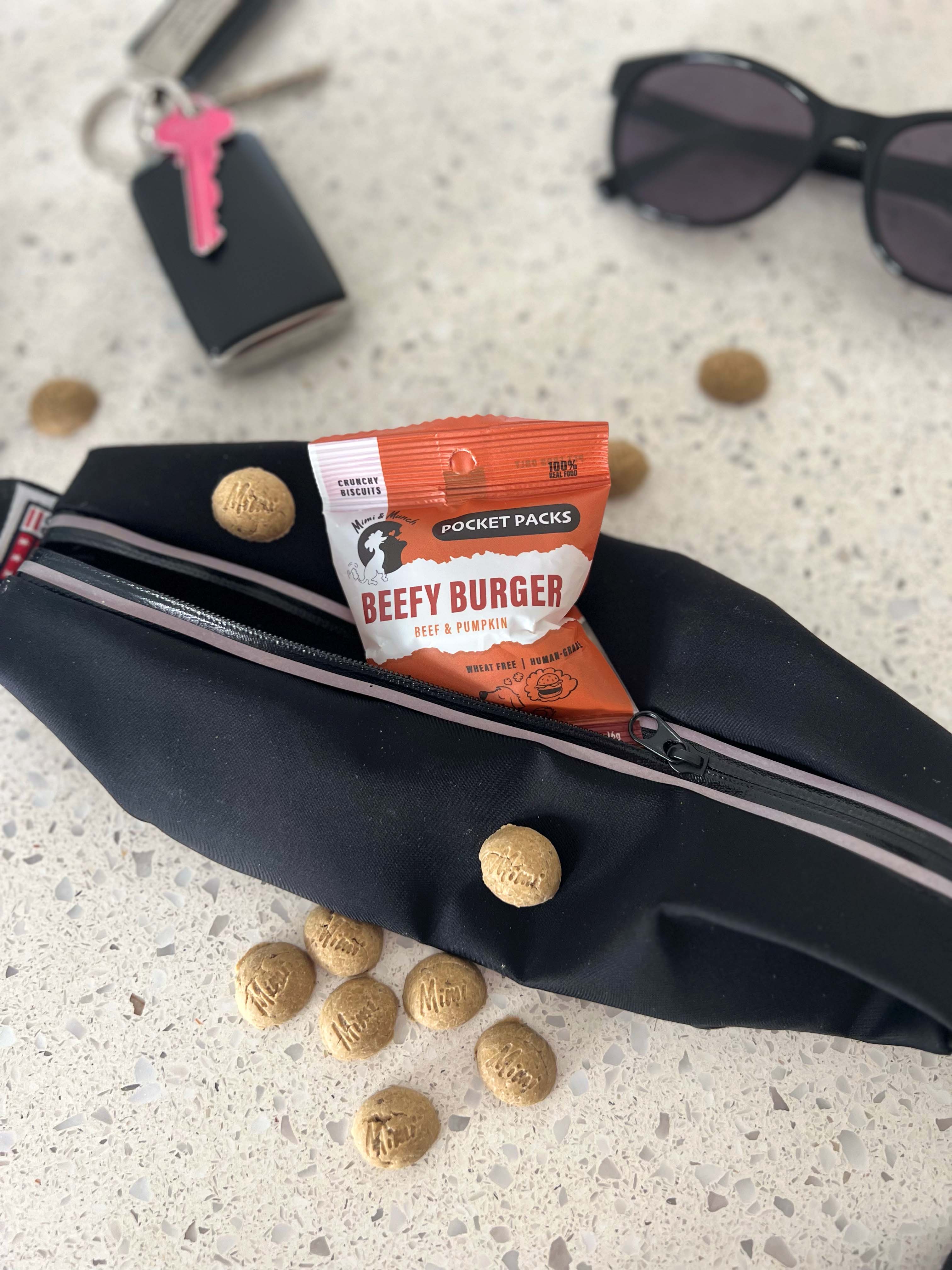 Beefy Burger Natural Dog Treats - Pocket Packs (5 Mini Packs) - Mimi & Munch AU - Baked Treats