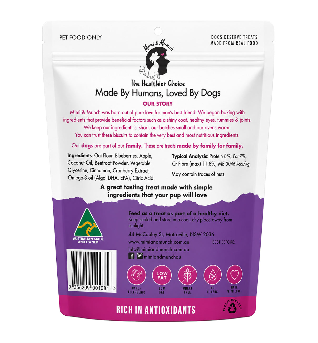 Berry Brekkie Natural Dog Treats