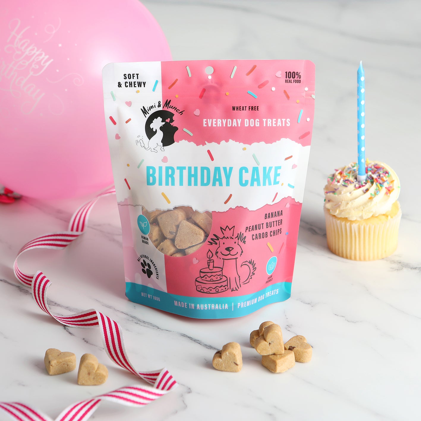 Birthday Cake Soft & Chewy Natural Dog Treats - Mimi & Munch AU - Baked Treats