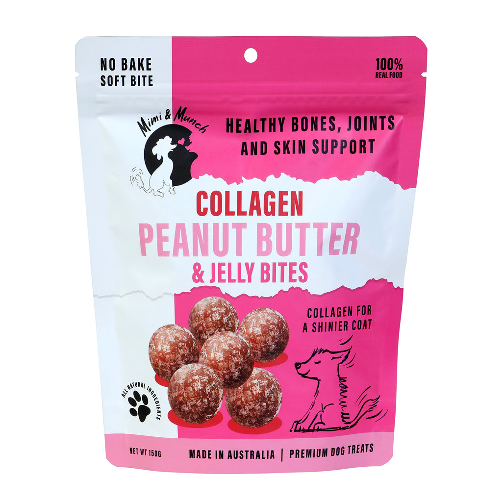 Collagen Peanut Butter & Jelly Bites Natural Dog Treats - Mimi & Munch AU - Dog Treats