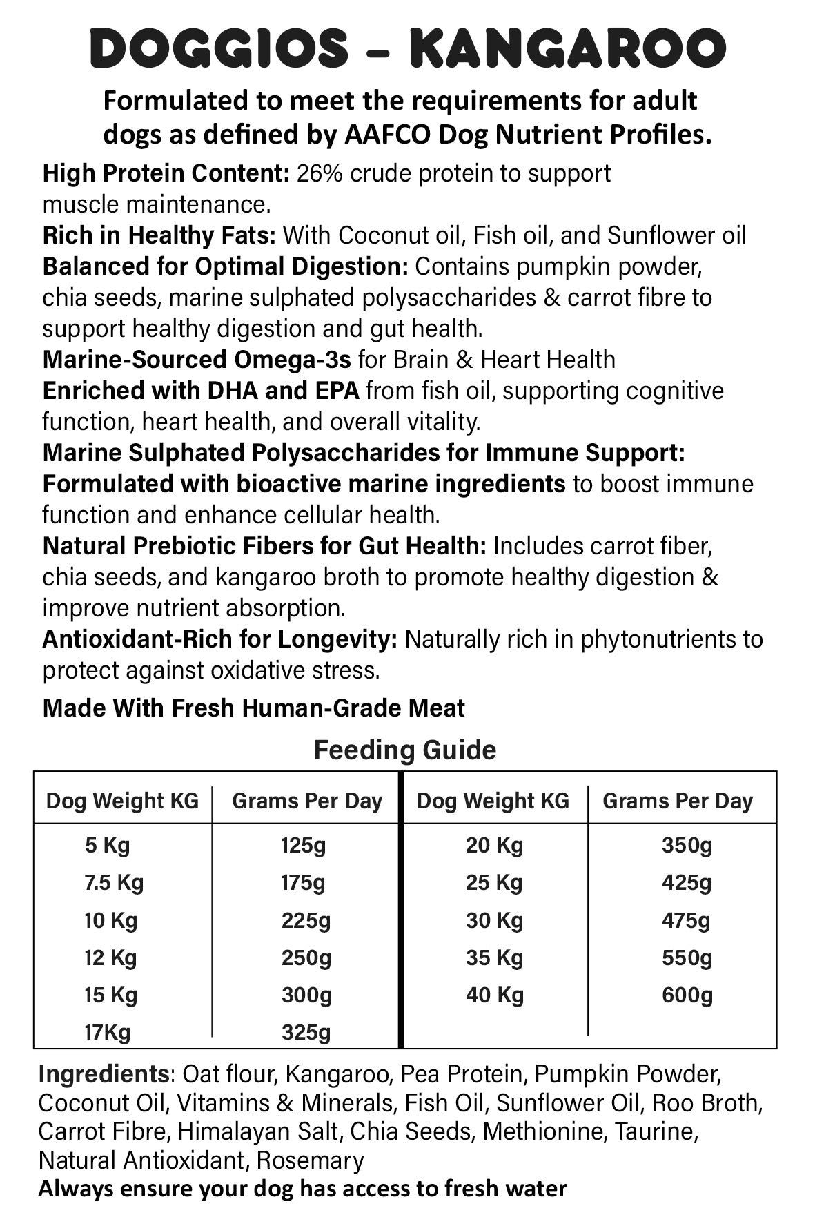 Doggios Tasty Kangaroo - All Day Breakfast Dog Food - Mimi & Munch AU - Dog Food