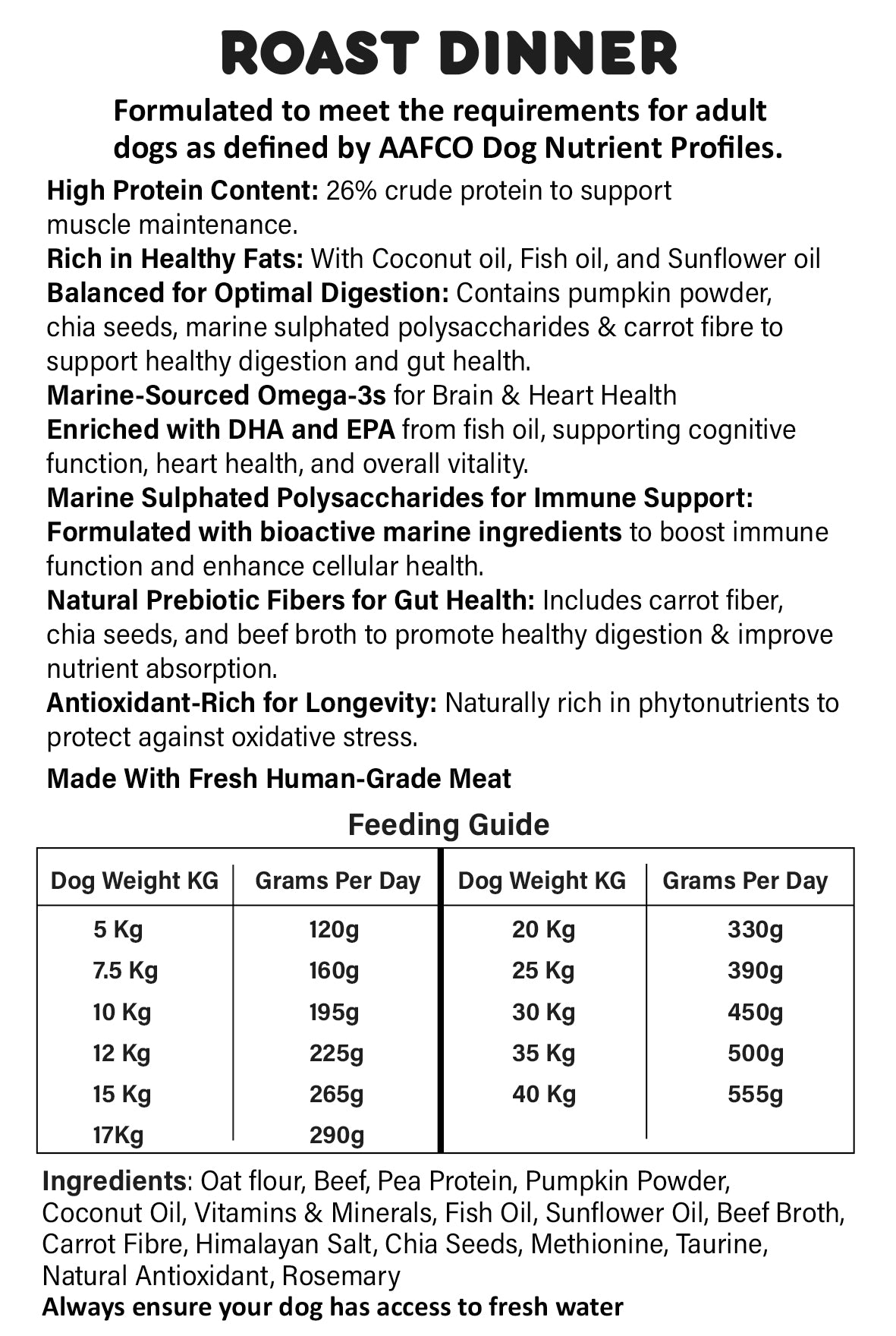 Roast Dinner - Tasty Beef Dog Food - Mimi & Munch AU - Dog Food