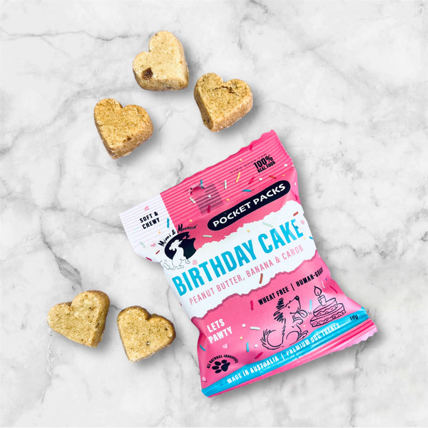 Birthday Cake Soft & Chewy Pocket Packs (5 Mini Packs) | Natural Dog Treats | Natural Dog Treats